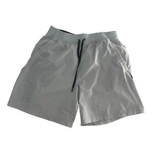 Under Armour Shorts Mens 30 Light Grey Speed Pocket Stretch Active 6” Inseam Gym